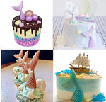 HASTHIP® 6 Pack Marine Theme Silicone Fondant Molds for Resin Art, DIY Craft Mermaid Tail, Seahorse, Starfish, Conch, Seashell, Turtle Food Grade, Multipurpose Baking & Casting Kit, 3 PCS Each