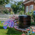 HASTHIP Peacock Decoration for Home and Garden featuring 38cm Wrought Iron Art Showpiece