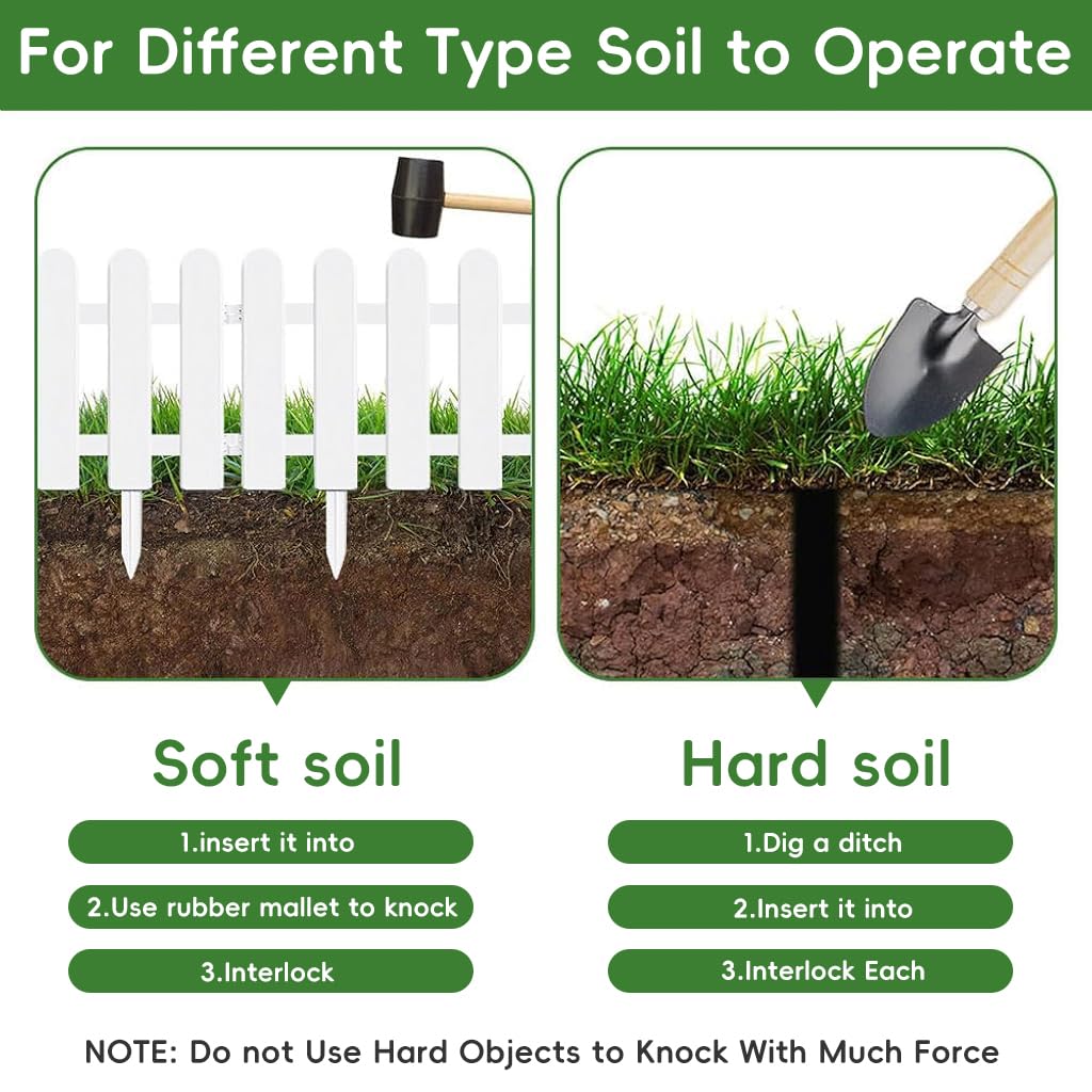 HASTHIP Garden Fence for Flower Beds with Connectable Design 50x30cm White PVC | Outdoor Border Decor