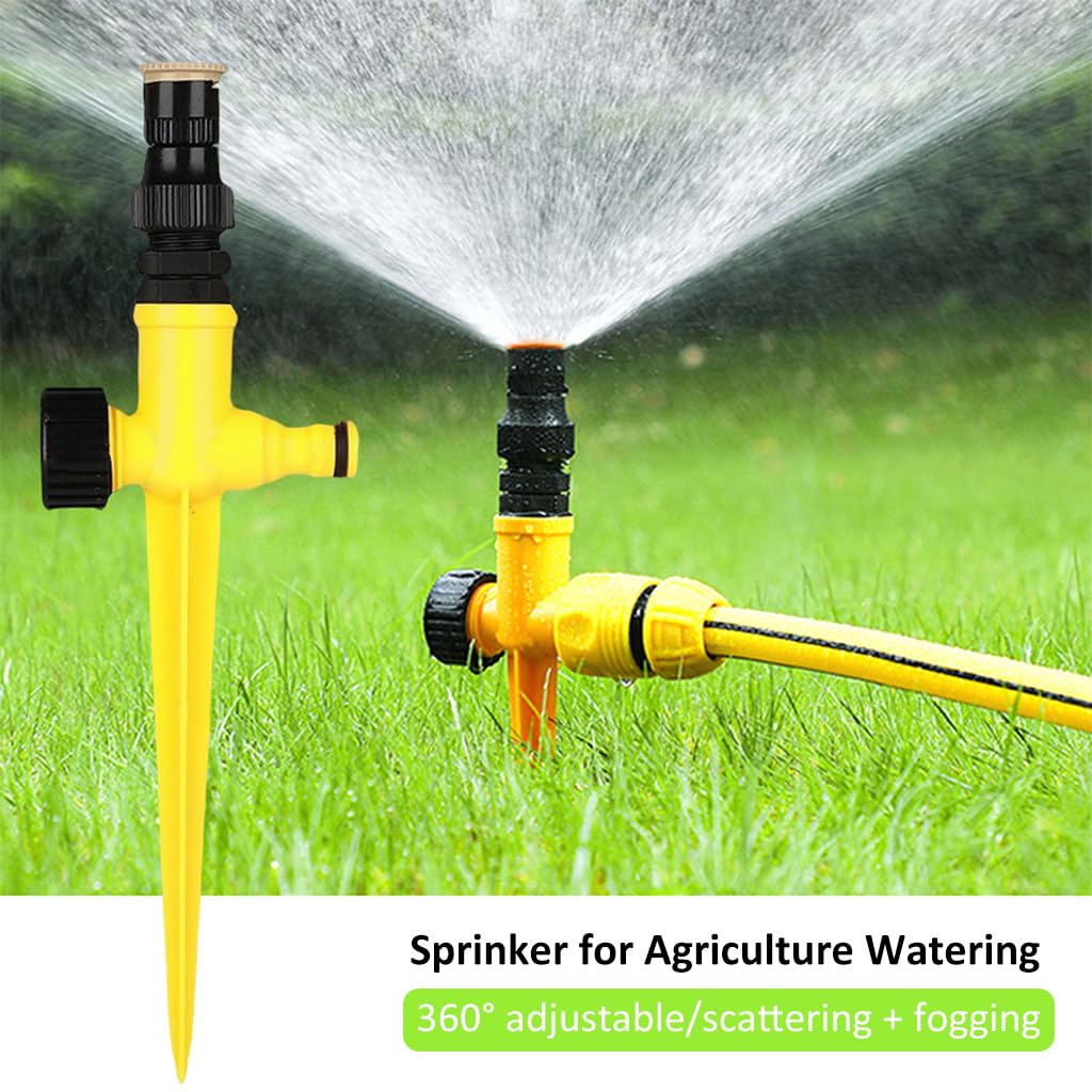 3pcs Garden Sprinker for Garden Agriculture Watering, 360° Rotating Irrigation Sprinkler Adjustable Irrigation Angle Sprinkler, Gardening Watering Systems for Outdoor Grass Garden Yard Lawns