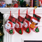 HASTHIP Christmas Stockings Set for Tree and Door with 9.8 in Size Loop Hanging | 4 Red Designs