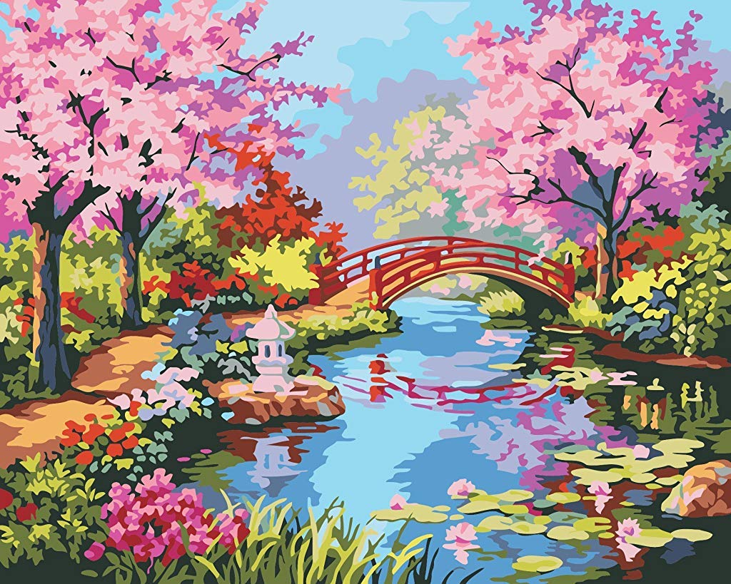 DIY Oil Painting Paint by Numbers for Adults and Kids Gift Kits Pre-Printed Canvas Beginner with Brushes and Pigment -Xanadu 16 * 20 inch, Multicolour