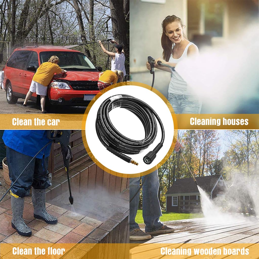 HASTHIP Pressure Washer Hose 6m 5800 PSI for Car Cleaning with PVC Material | 2PCS Set