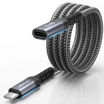 HASTHIP® Cable de Extensión USB C 3.3Ft, Cable Macho a Hembra Tipo C 100W PD Carga Rápida, Transferencia 10Gbps, Salida de Video 4K@60Hz Compatible con MacBook Pro, iPad Pro, Dell, Steam Deck (Negro)