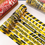HASTHIP Caution Line Washi Tape Set for DIY Crafts with 16 Rolls and 8 Unique Designs
