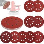 HASTHIP® 25PCS Discos de Lijado 7 Pulgadas 8 Agujeros Hook and Loop,120-320 Granulometría,Papel de Lija Óxido Aluminio Redondo para Lijadora Orbital Aleatoria Accesorios Pulido