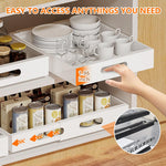 HASTHIP Pull Out Cabinet Organizer for Kitchen with 34–50cm Adjustable Rail | Carbon Steel 2PCS