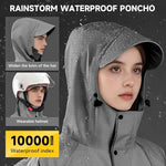 HASTHIP®Long Rain Coat, Raincoat for Men Women Waterproof | Reusable Hooded Rain Poncho with Wide Brim | Lightweight Raincoat for Hiking, Travel, Motorcycle Riding M