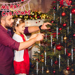 HASTHIP Christmas Tree Decorations 24 Pcs Icicle Ornament Set with Resin Spiral Design for Home and Party Decor