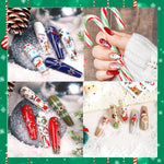 HASTHIP Nail Art Decals for Christmas with 10 Sheets Self Adhesive Santa Designs | DIY Stickers