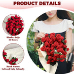 HASTHIP Flower Bouquet Blanket for All Seasons with 3D Crochet Floral Design | 80cm Soft Knitted Throw