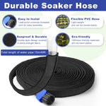HASTHIP® Garden Hose 49.2Ft PVC Soaker Hose with High Density Polyester Webbing Wrap Universal Garden Soaker Hose Penetration Hose Porous Weep Hose for Gardening, Watering Garden Beds, Irrigation