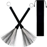 HASTHIP Drum Brushes for Jazz and Blues with Retractable Wires and Stainless Steel Tips