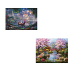 HASTHIP® DIY 5D Diamond Painting by Number Kit Combo, Full Drill Rhinestone Embroidery Cross Stitch Arts Craft for Wall Decor, Journaling, Scrapbooking, Planners, 30x40cm & 40x50cm