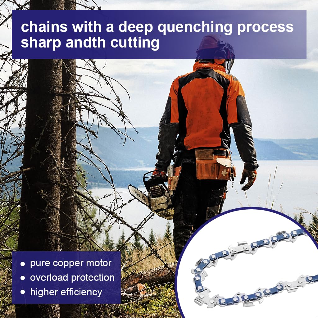 HASTHIP Chainsaw Replacement Chain for 18in Gas Saws with 62 Drive Links and Low Kickback Design