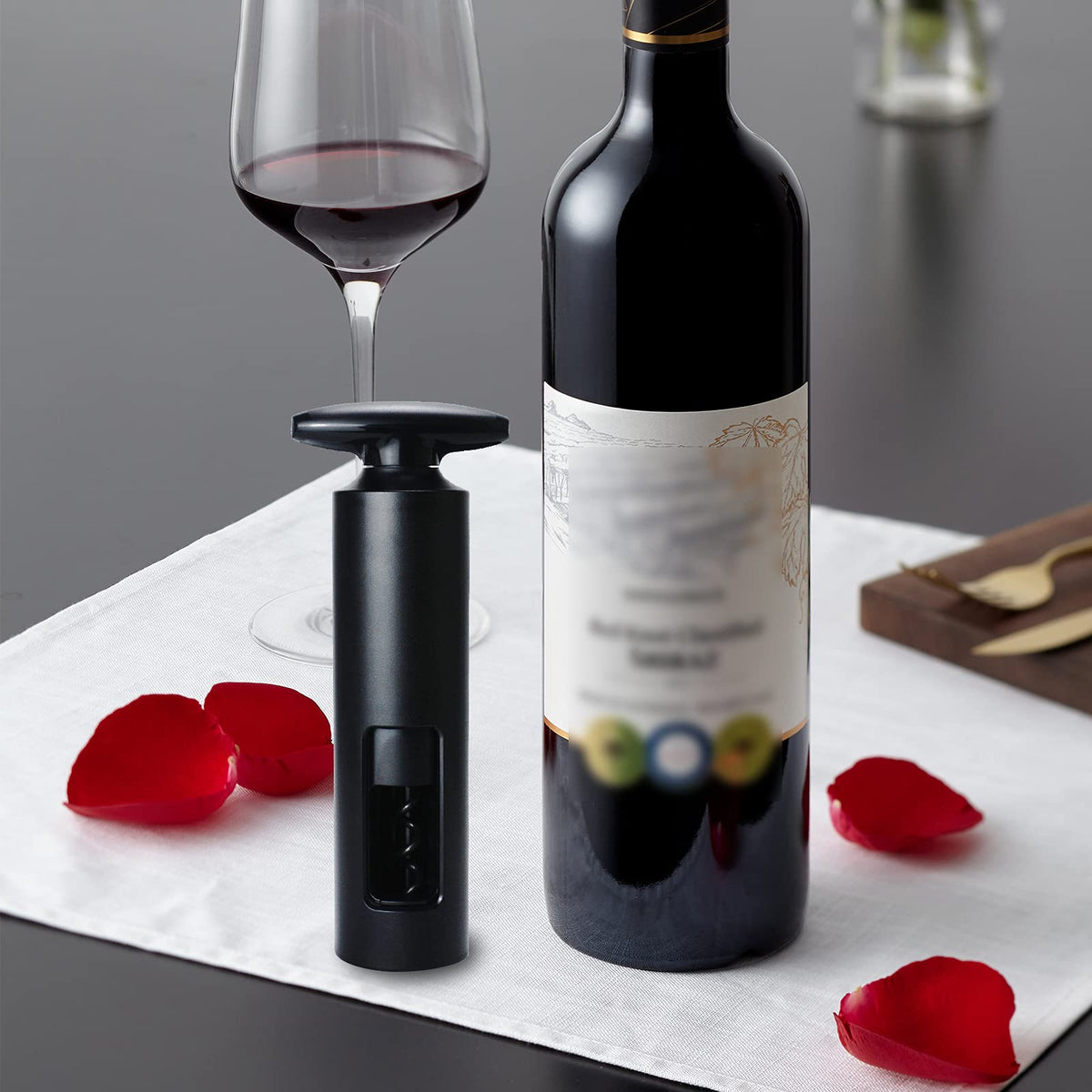 HASTHIP Wine Opener Set for Home and Parties with Ergonomic T Handle and 4PCS Accessories | Stainless Steel Corkscrew and Foil Cutter