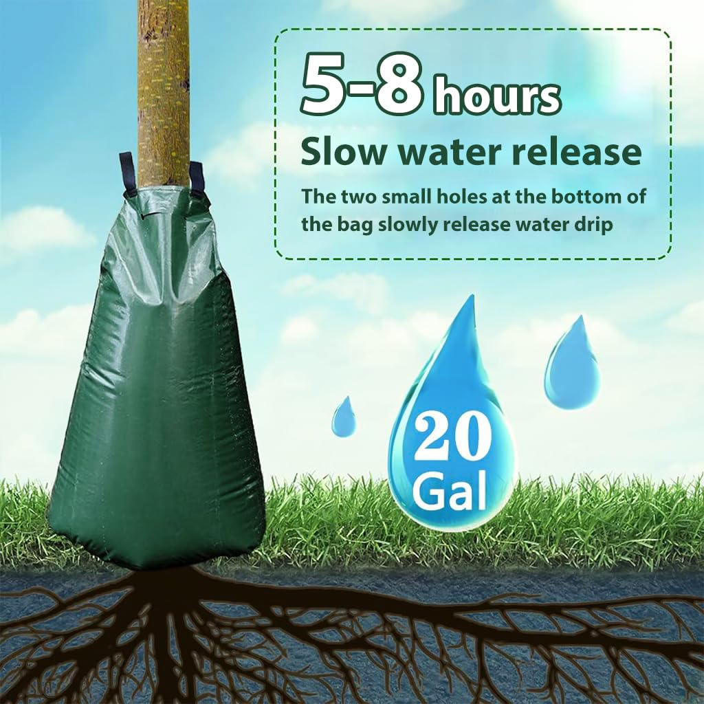 90L Tree Watering Bag, PE Wear-resistant Slow Release Watering Bag for Newly Planted Trees and Shrubs, Splicable Plant Life Support Water Bag