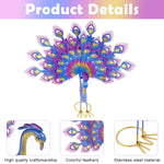 HASTHIP Peacock Decoration for Home and Garden featuring 38cm Wrought Iron Art Showpiece