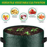 HASTHIP Plant Grow Bags for Tomatoes Peppers and Strawberries featuring Roll Up Flap & Handles | 4 Pack 10 Gallon Durable PE Reusable Planter Bags
