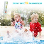 HASTHIP® 125-Count Water Testing Strips, 17 in 1 Water Qulity Test Strips for Swimming Pool Aquarium Test Strips Freshwater Saltwater Test Strips for Total Alkali Cyanuric Acid Residual Chlorine, More