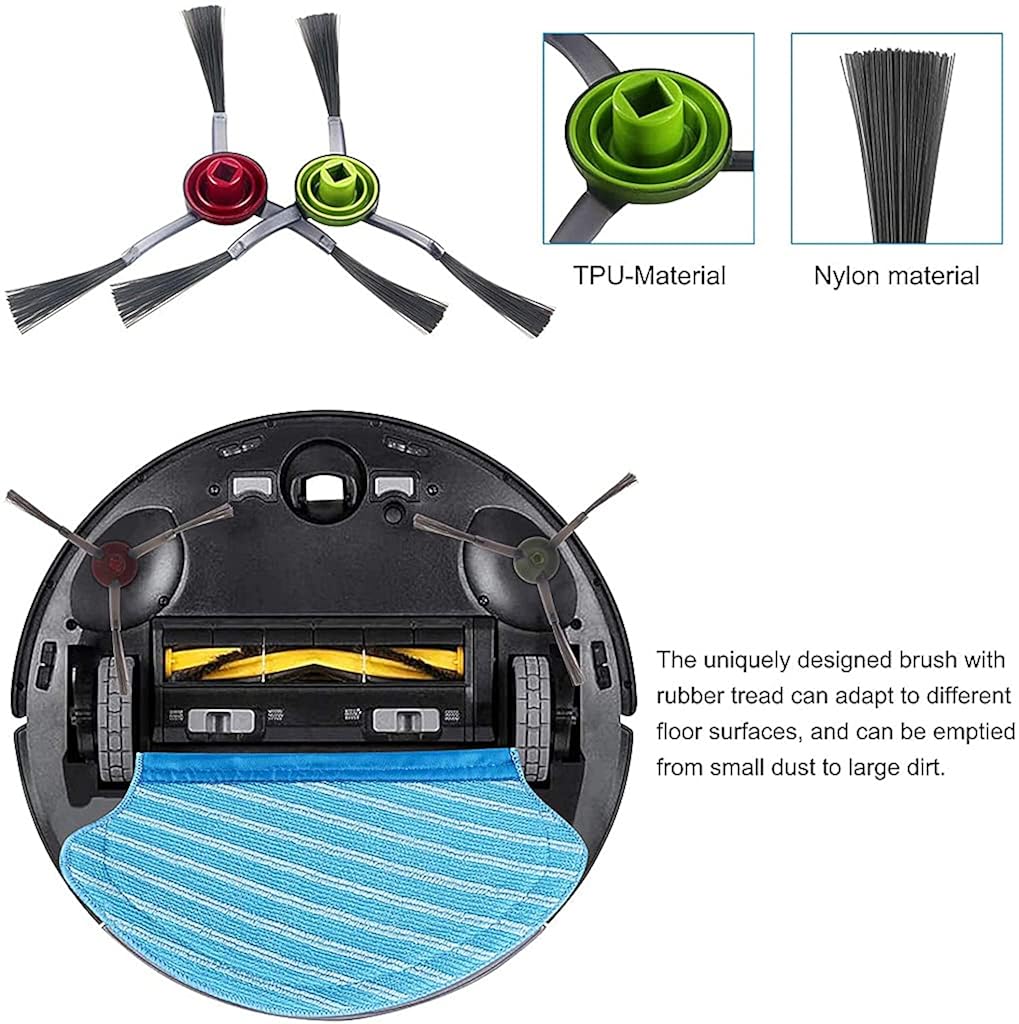 HASTHIP® Replacement for Ecovacs DEEBOT OZMO 920/ ECOVACS DEEBOT OZMO 950 / T5 Robotic Vacuum Cleaner Accessory Kit Pack of 1x Main Brush, 3X Filter, 4X Side Brushes (8Pcs)