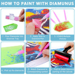 5D DIY Diamond Painting Tools and Accessories Kits with Diamond Painting Trays and 4 Pens, Diamond Roller, 28-Grids Diamond Organizer, Diamond Art Painting Tool Kit (Without Diamonds)