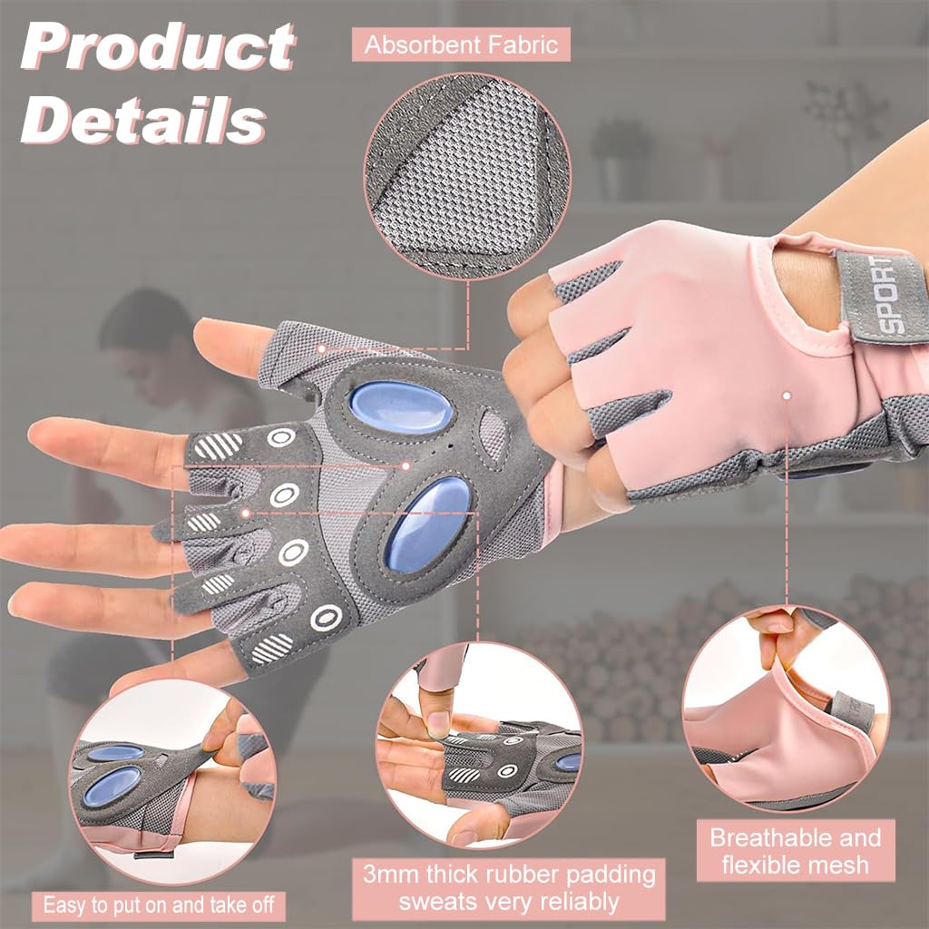 HASTHIP® Women Workout Gloves Women CrossFit Gloves Gym Gloves with Anti Slip Silione Pad Palm Design