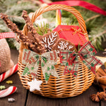 HASTHIP Christmas Ribbon for Gift Wrapping and Tree Decor featuring Hemp Fabric 6.6ft 2 Rolls