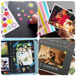 HASTHIP Scrapbook Photo Album Kit for Anniversary and DIY Crafts with 60 Pages 3 Ring Binder | Includes Pens Tapes and Stickers