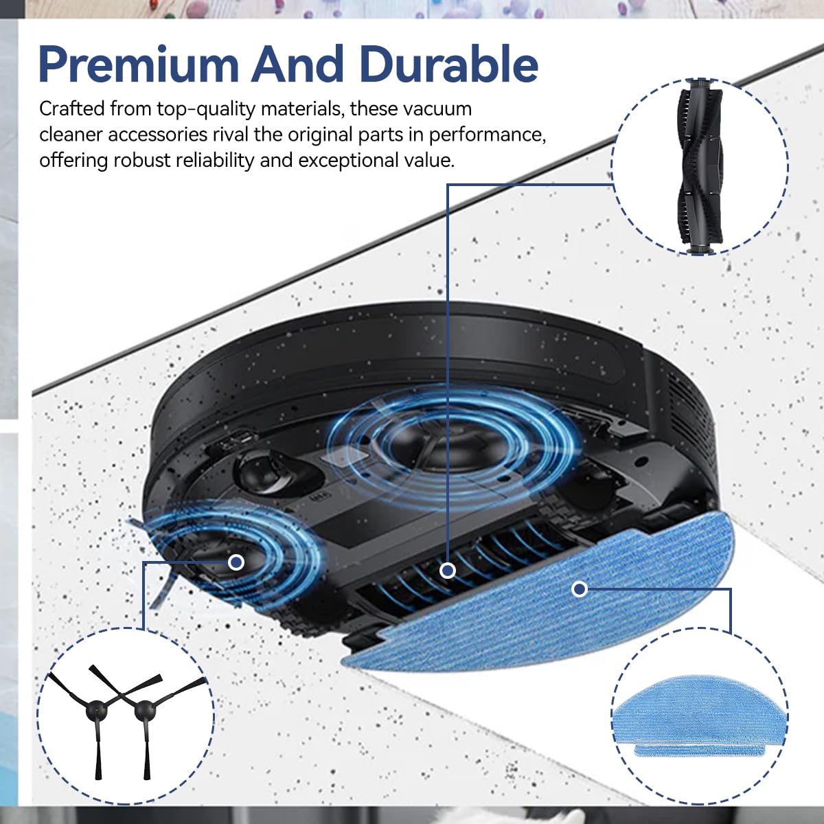 HASTHIP Replacement Parts Kit for ILIFE T10S Robot Vacuum with 33PCS Brushes and Filters