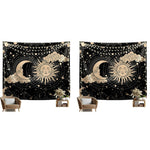 HASTHIP Sun and Moon Tapestry for Bedroom and Living Room Decor 51x59 in 2PCS Polyester Wall Art