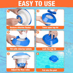 HASTHIP Pool Chlorine Floater for Swimming Pool and Spa featuring 7 in Design | Holds 3 in Tablets