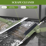 HASTHIP Window Squeegee Cleaner for Glass and Floor with 27.56–43.31 in Steel Pole featuring 180° Rotatable Head | Includes 2 Microfiber Attachments
