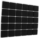 HASTHIP® 30PC Chair Leg Floor Protector, Self Adhesive Non-Slip Square Black Furniture Pads Balance Chair Leg Pads Anti Scratches Reduce Noise for Floor Protection, Hardwood, Tile, Marble
