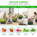 HASTHIP Hydroponic System Kit for Indoor Gardening with 6 Compartments and USB Air Pump | Black PP Grow Box