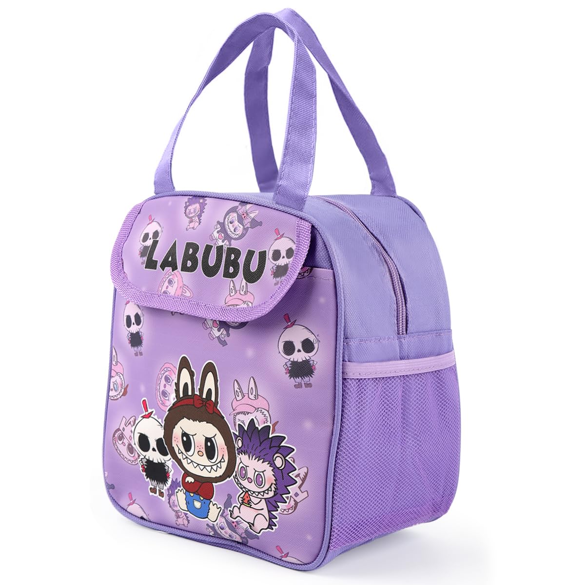 HASTHIP Kids Lunch Bag for School and Picnic with Insulated Waterproof Nylon 23x13x23cm | Cute Cartoon Design and Extra Pockets