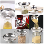 HASTHIP® Canning Funnel for Kitchen Use with Handle Multipurpose 304 Stainless Steel Wide Mouth for Mason Jars Oil Dispenser Large Funnels 5.8X2.3inch 3PCS