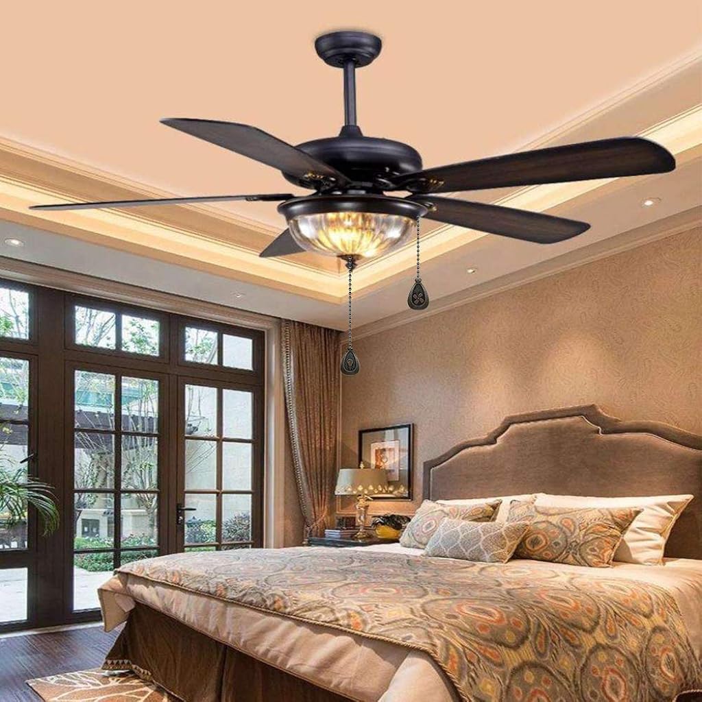 Bronze Ceiling Fan Pull Chain Set, Ceiling Fan Pull Chain Extender Bronze Pendant 12 Inch Chain Ornament Pendant Pull Chain with Connector Ceiling Fan Bulb&Fan Ceiling Fan Pull Chain (2 Pack)