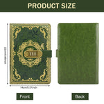 HASTHIP® Vintage Leather Journal Notebook with Combination Lock, A5 Refillable Embossed Flower Writing Diary with Lined Paper, Secret Notebook for Women Girls Kids, Retro Gift Idea (Green)