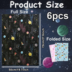 6 Sheets Birthday Wrapping Paper for Kids Girls Boys Women Men, Outer Space Design Wrapping Paper, Gift Wrapping Paper Set for Birthday Party Holiday DIY Crafts Supplies, 27.6 x 19.7 Inch