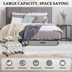 HASTHIP Under Bed Shoe Storage Organizer for 6–12 Pairs with Clear Zip Cover | 75x60x15cm Folding Non Woven Fabric Box