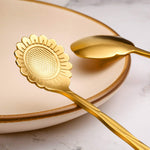 Hasthip Flower Spoon Set for Coffee and Tea with 8 Patterns | 410 Stainless Steel 11.9 cm