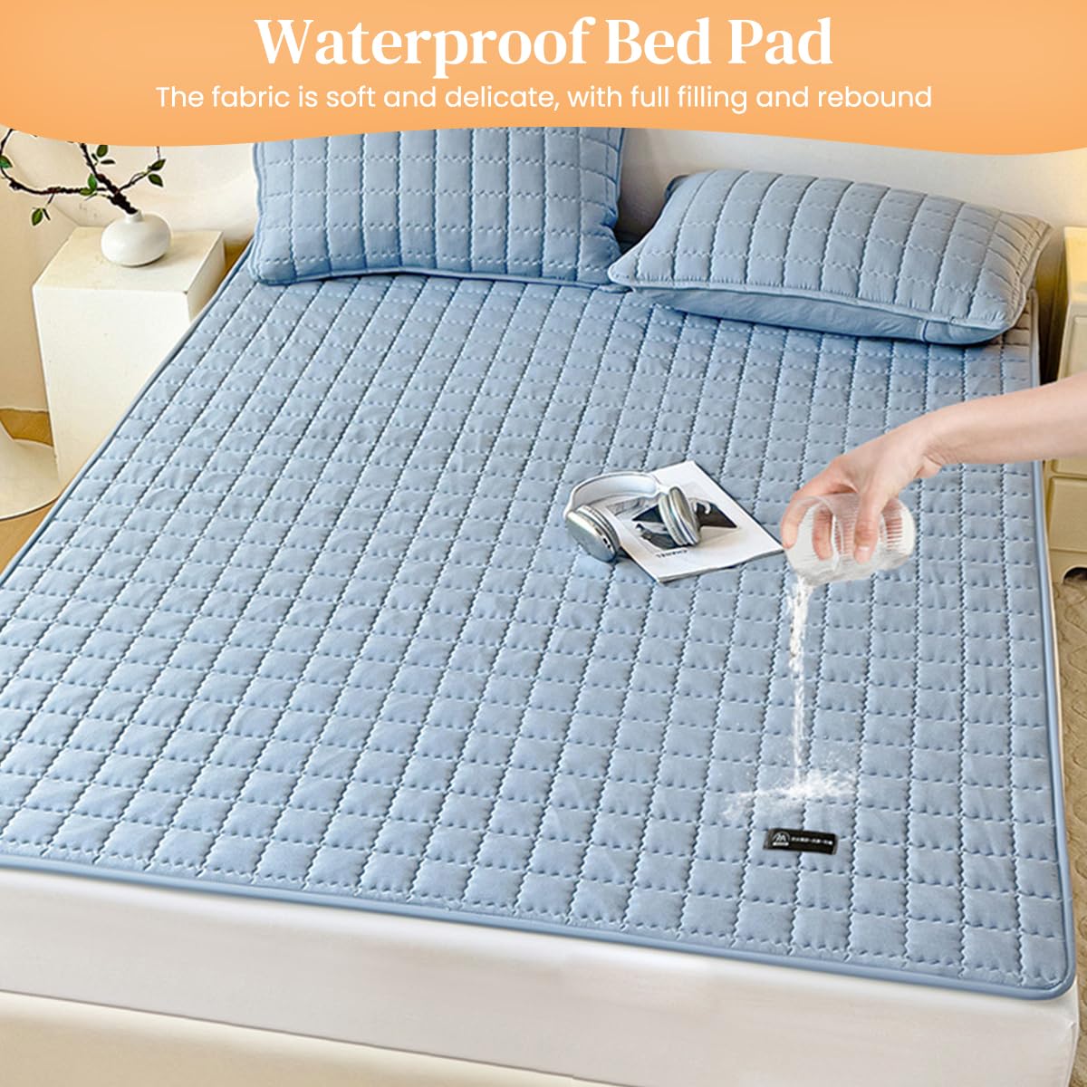 HASTHIP Thin Bed Mattress 59x78 in for Comfortable Sleep with Elastic Corner Straps | Cotton Waterproof Sheet