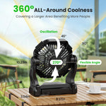 HASTHIP 3-in-1 Camping USB Fan with LED Light