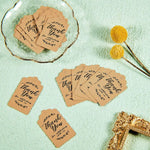 HASTHIP® 100Pcs Thank You Tags for Token Gifts 1.2x2 inches Hard Paper Made Gratitude Label Tags with A Roll of Hemp Lines Gift Packing Tags for Token Gift, Return Gifts, Wedding Token Gift