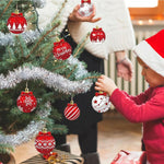 HASTHIP Christmas Decorations Wooden Ornaments Set for Tree and Room Decor featuring 12 Red Snowflake Designs