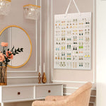 HASTHIP Felt Hanging Earring Organizer for 150 pairs with 22.5x13.6 in Wall Display | White