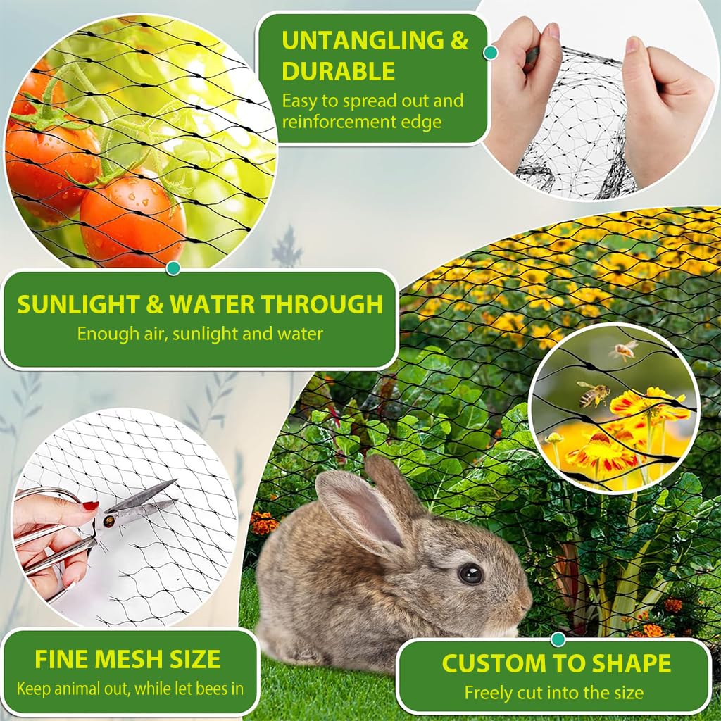 HASTHIP Fruit Tree Netting for Garden Protection 100x120cm with Zipper and Drawstring Closure