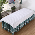 HASTHIP Massage Table Throw for Spa Use with Stripped Pattern 30x74 in | Silk Cotton White
