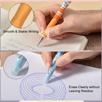 HASTHIP Erasable Pens for Writing and Drawing with 0.5mm Fine Tip & Thermo Sensitive Ink | Featuring Rubber Grip and Cartoon Design